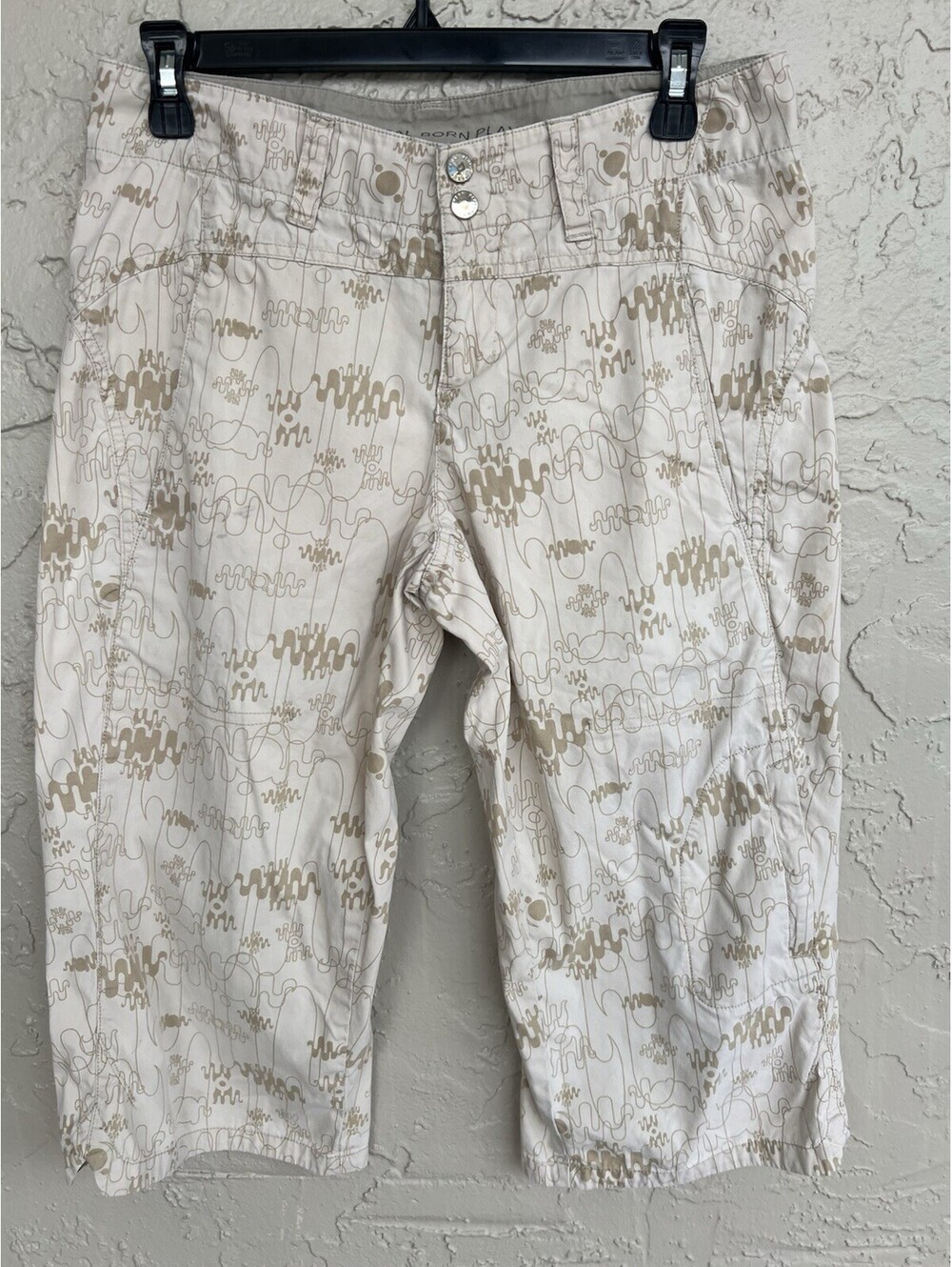 Vtg Peak Performance Pants Women's 27 Beige Capris Cropped Cargo Hiking Outdoor